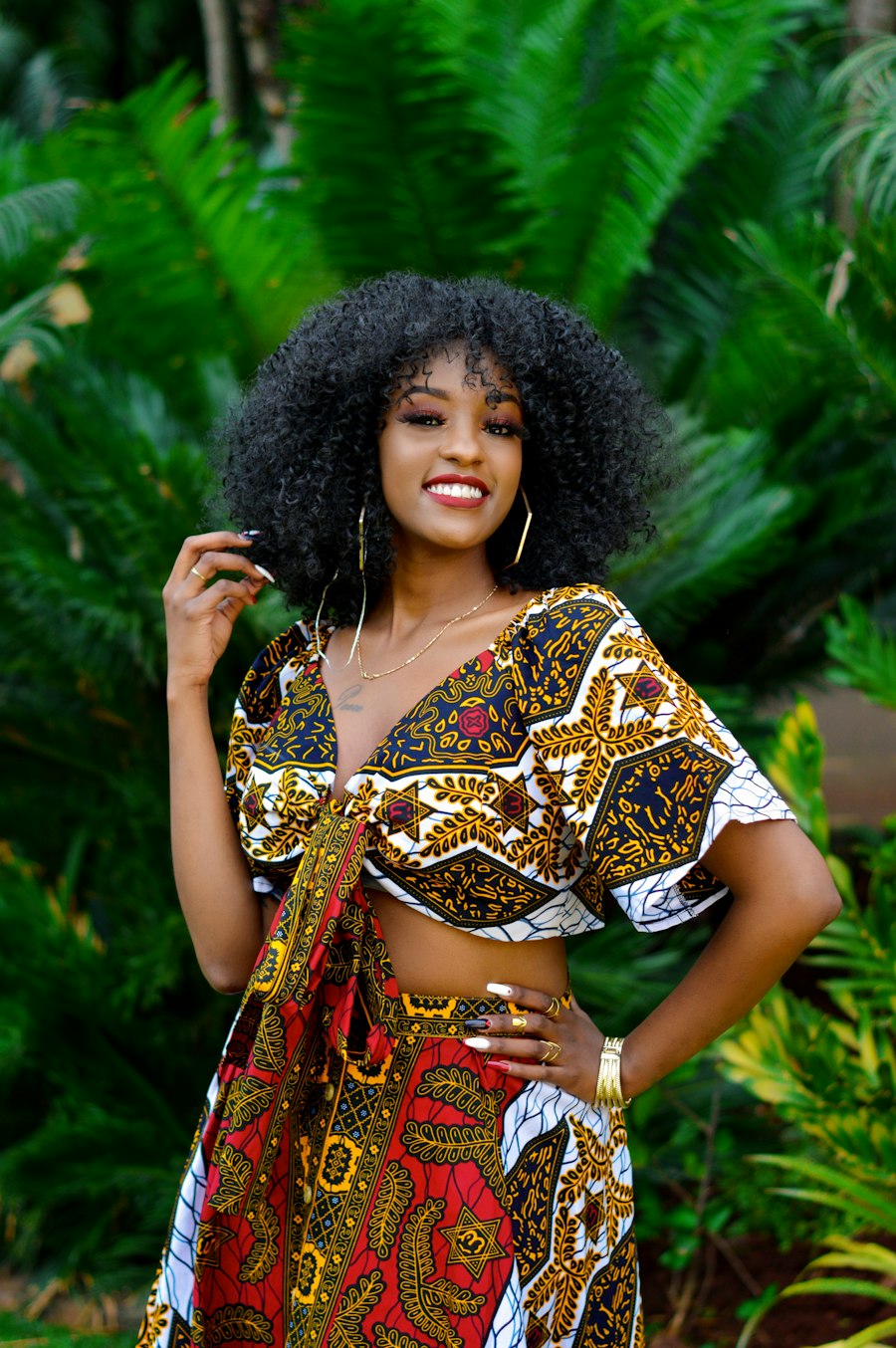 Ensemble crop top et jupe wax